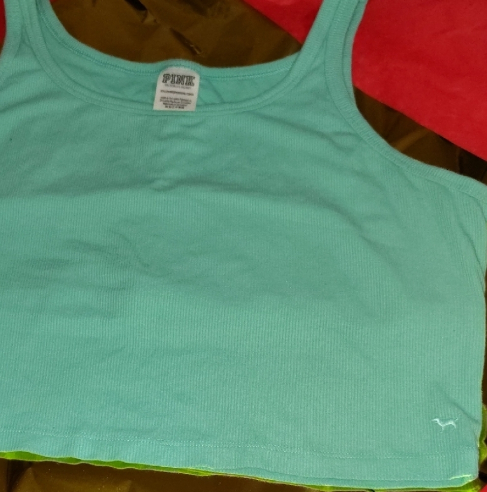 Teal Cropped Tank Top